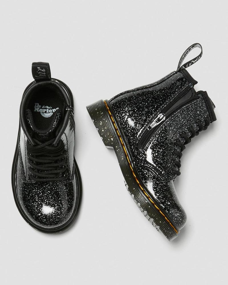 Dr Martens Toddler 1460 Glitter Snørestøvler Børn Sort | DK 691BEX